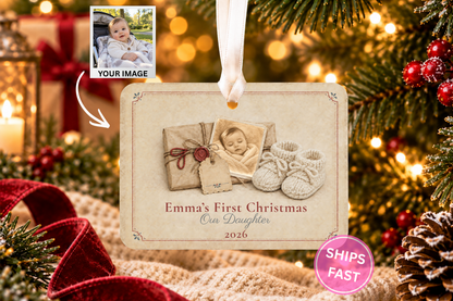 Personalized Baby’s First Christmas Story Ornament