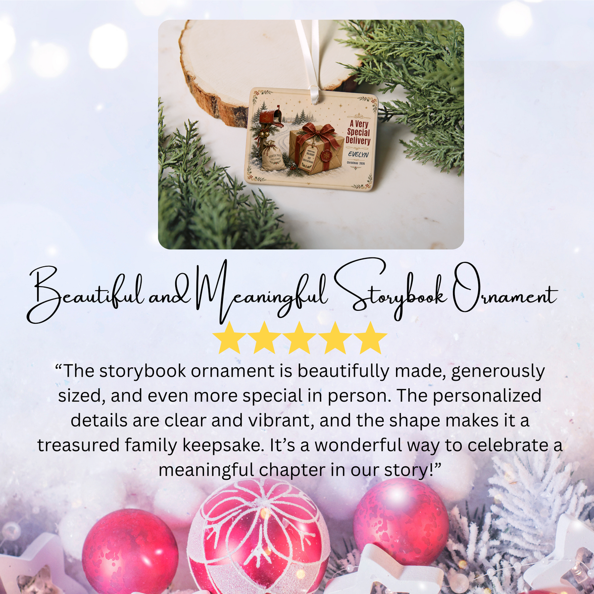 Personalized Baby’s First Christmas Ornament – Special Delivery