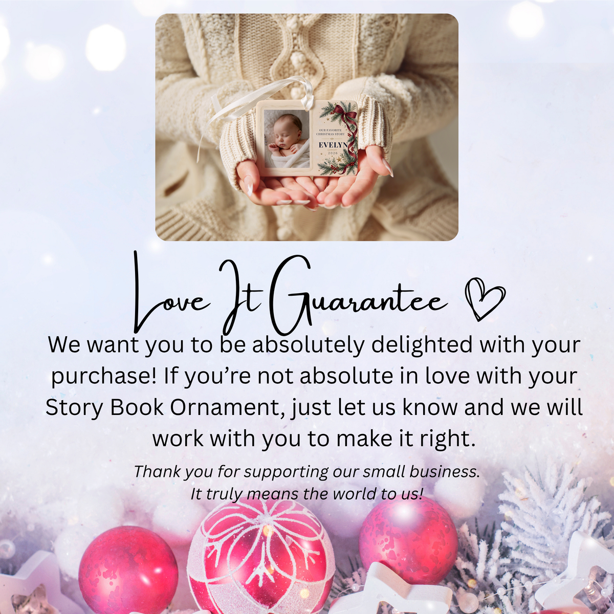 Personalized Baby’s First Christmas Photo Ornament – Evergreen Keepsake
