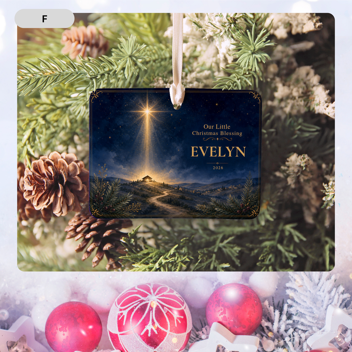 Personalized Baby’s First Christmas Ornament – Celestial Cradle