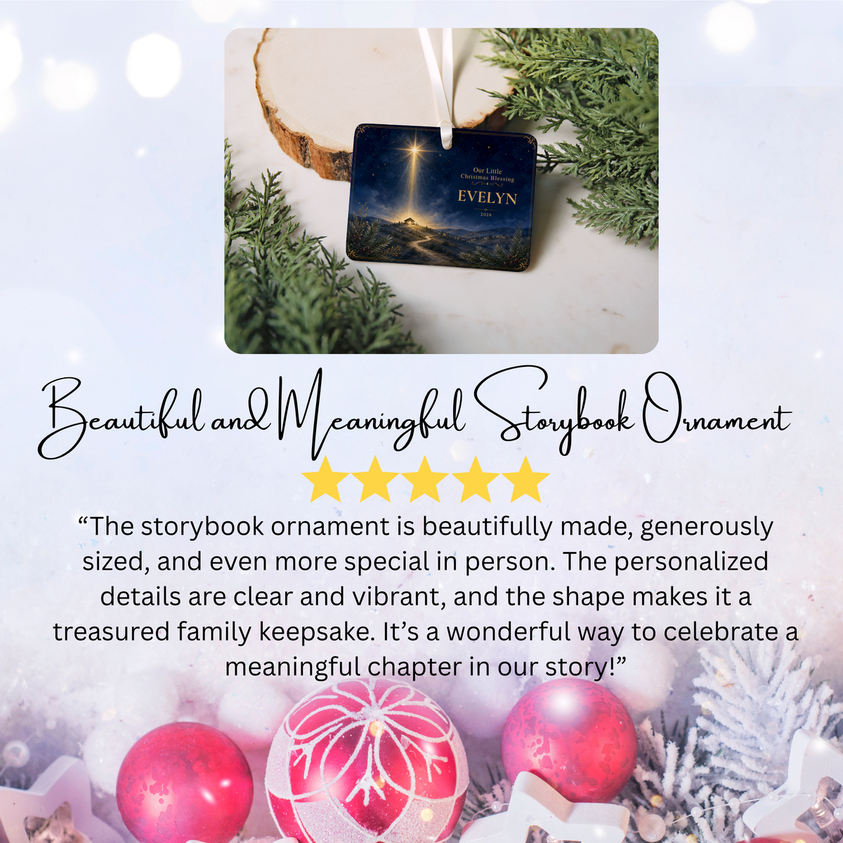 Personalized Baby’s First Christmas Ornament – Celestial Cradle