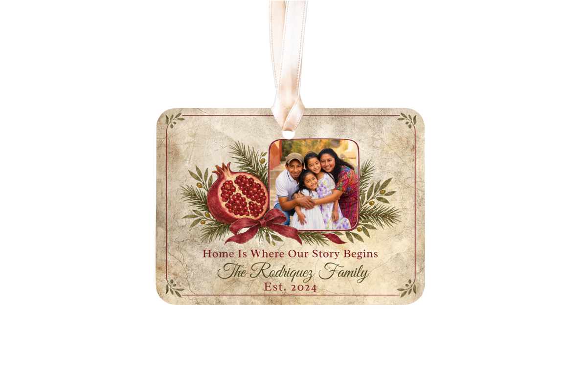Christmas Home Family Ornament, Personalized Family Name Ornament, New Home Christmas Ornament, Ceramic Keepsake Gift