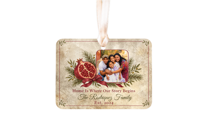 Christmas Home Family Ornament, Personalized Family Name Ornament, New Home Christmas Ornament, Ceramic Keepsake Gift