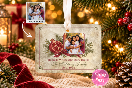 First Christmas Family of Three Ornament, Personalized Family Name Ornament, Family Christmas Ornament, Ceramic Keepsake