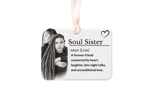 Soul Sister Story Ornament, Personalized Name Friendship Christmas Gift, Ceramic Keepsake (Copy)