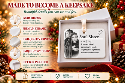 Soul Sister Story Ornament, Personalized Name Friendship Christmas Gift, Ceramic Keepsake (Copy)