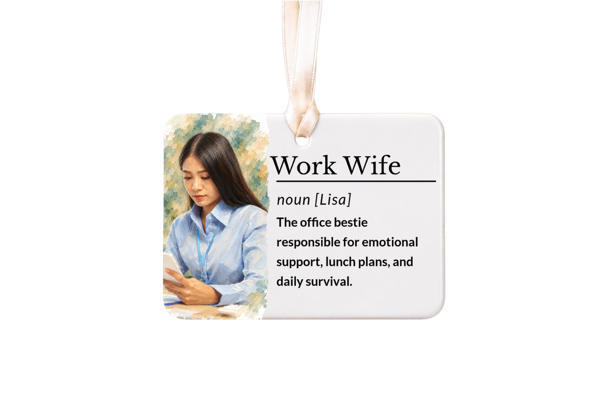 Work Bestie Ornament, Personalized Coworker Christmas Gift, Office Friendship Keepsake with Gift Box