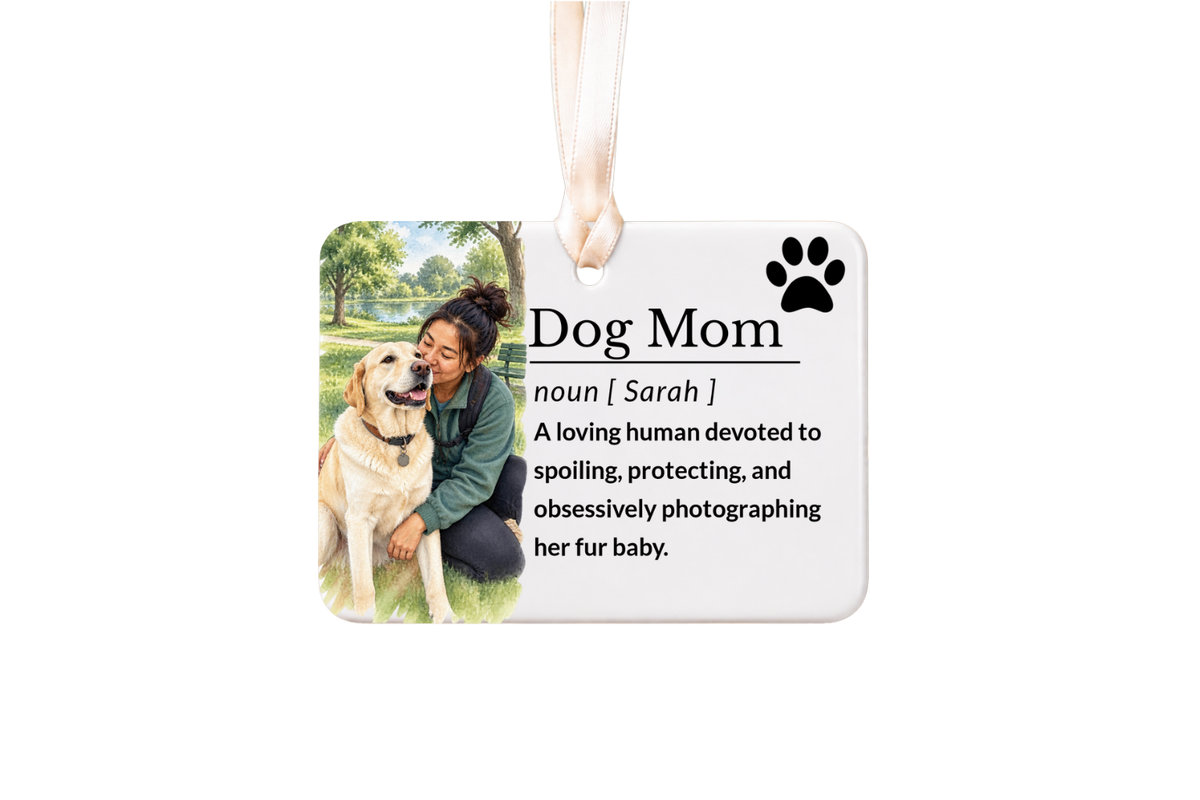 Dog Mom Ornament: Personalized Dog Mom Gifts, Christmas 2026 Stocking Stuffer, Custom Ceramic Keepsake Gift for Pet Lovers