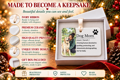 Dog Mom Ornament: Personalized Dog Mom Gifts, Christmas 2026 Stocking Stuffer, Custom Ceramic Keepsake Gift for Pet Lovers