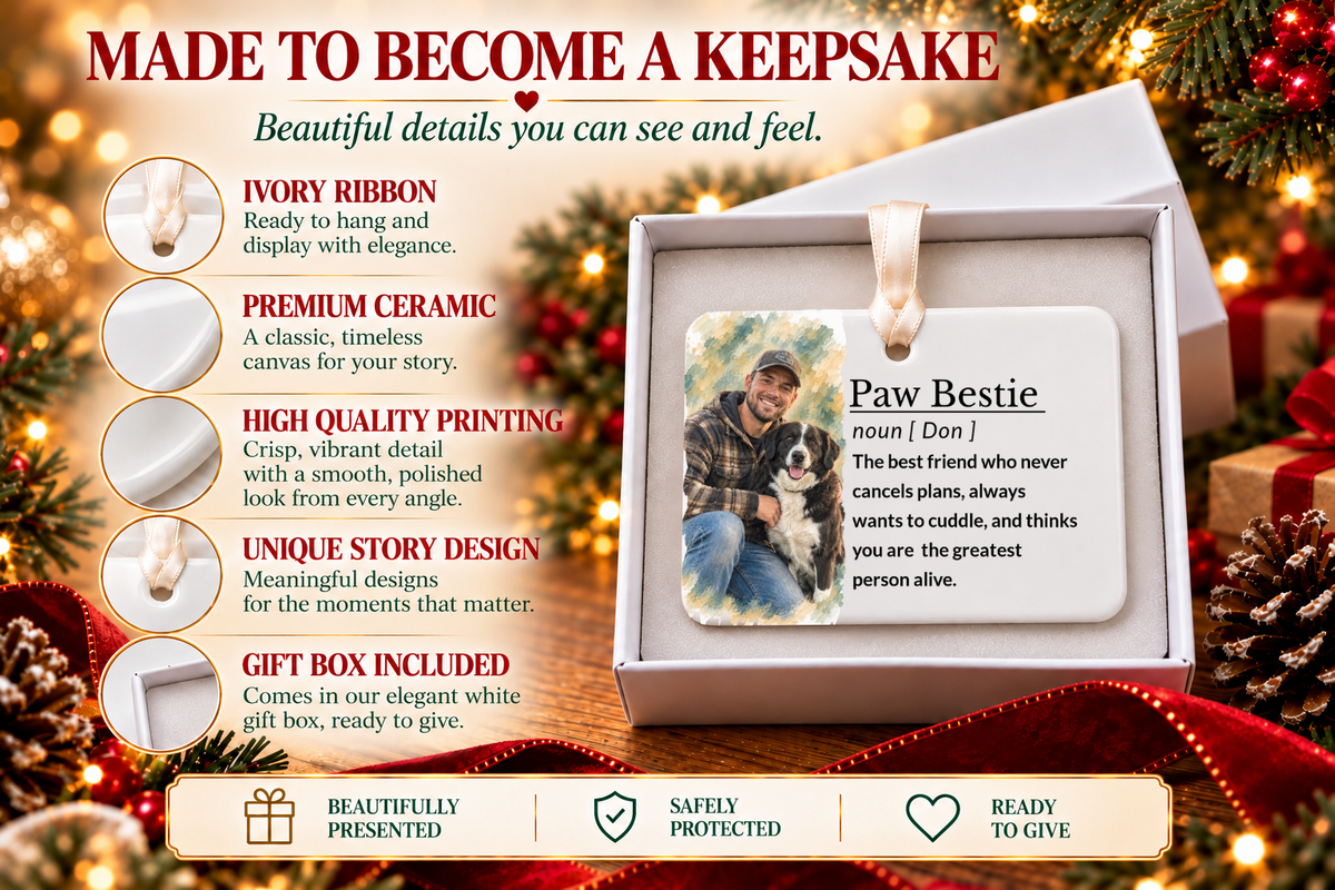 Dog Dad Ornament: Dog Dad Gifts for Christmas, Personalized Pet Owner Gift, Ceramic Keepsake Stocking Stuffer 2026 Present