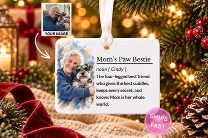 Dog Grandma Gift: Custom Dog Grandma Ornament, Personalized Pet Christmas Keepsake, Ceramic Stocking Stuffer 2026 Gift Idea