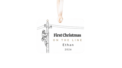 Lineman Christmas ceramic story ornament, design 03, listing image PAGE_16
