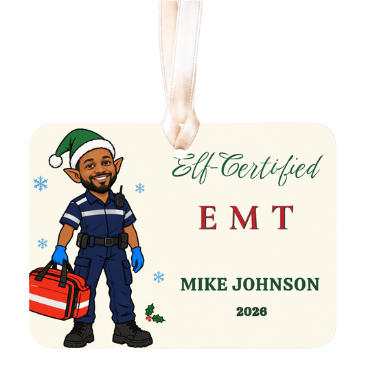 DESIGN E - Funny EMT Elf-Certified