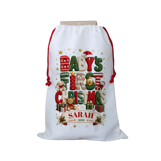 Kids Personalized Christmas Santa Sack, Custom Name Holiday Keepsake – DESIGN A – image 17