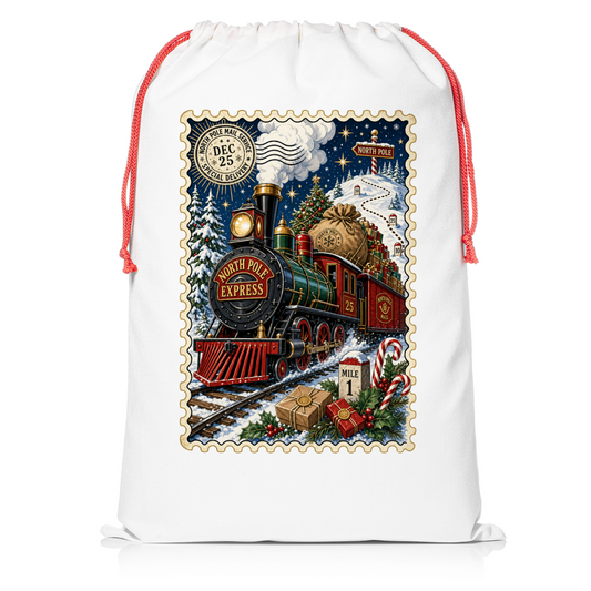North Pole Express Christmas Train Santa Sack