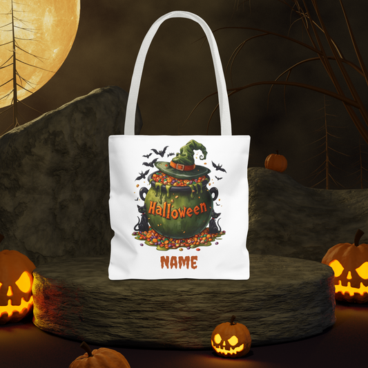 Custom Kids Halloween Trick or Treat Bag – Personalized Candy Tote Sack – Children’s Halloween Gift, Reusable Trick-or-Treat Tote