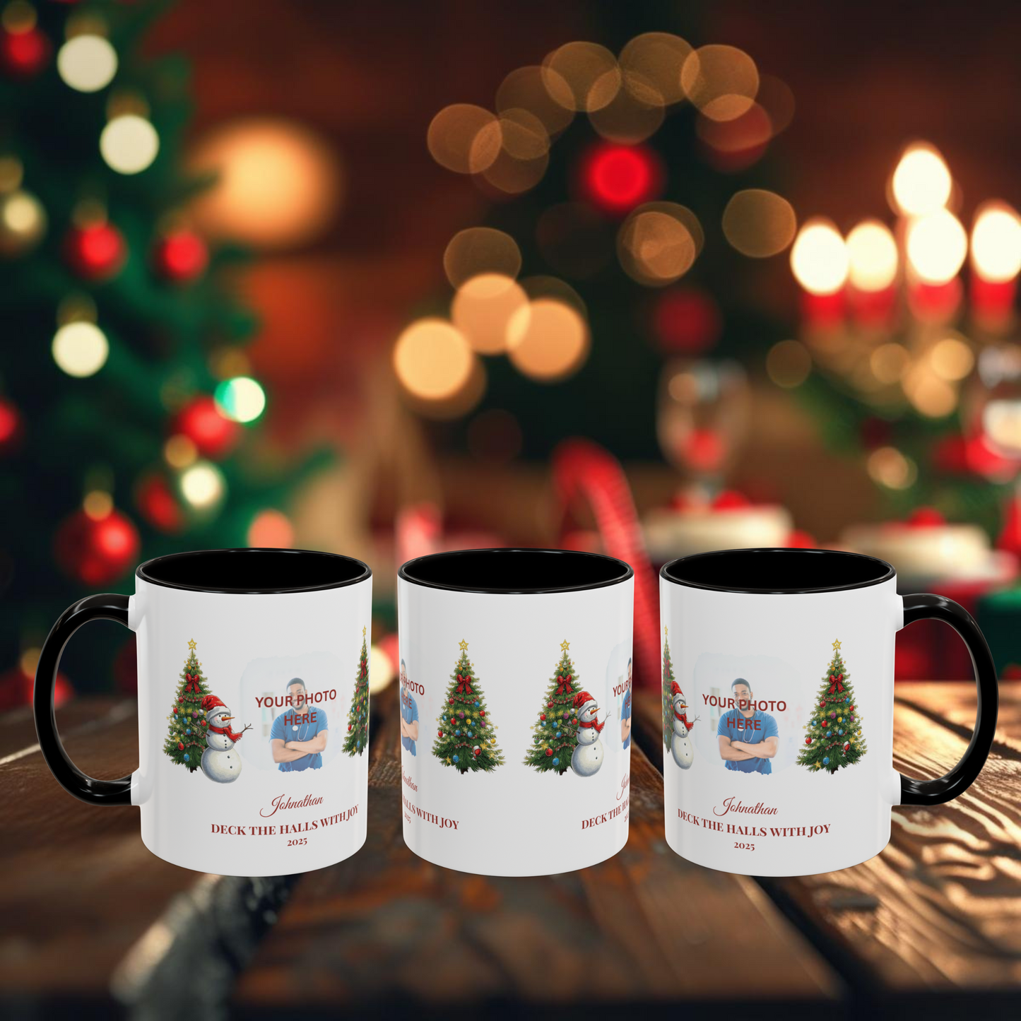 Personalized Snowman Mug with Custom Photo – Cute Christmas Cocoa Cup, Holiday Gift for Neighbors, Snowman Coffee Mug 2025