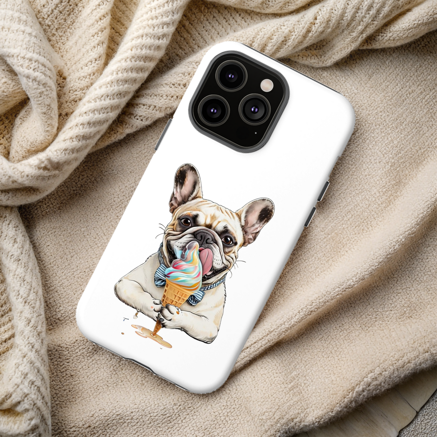 French Bulldog iPhone Case, Ice Cream Phone Case, Frenchie Mom Gift, Dog Phone Case, French Bulldog Lover Gift