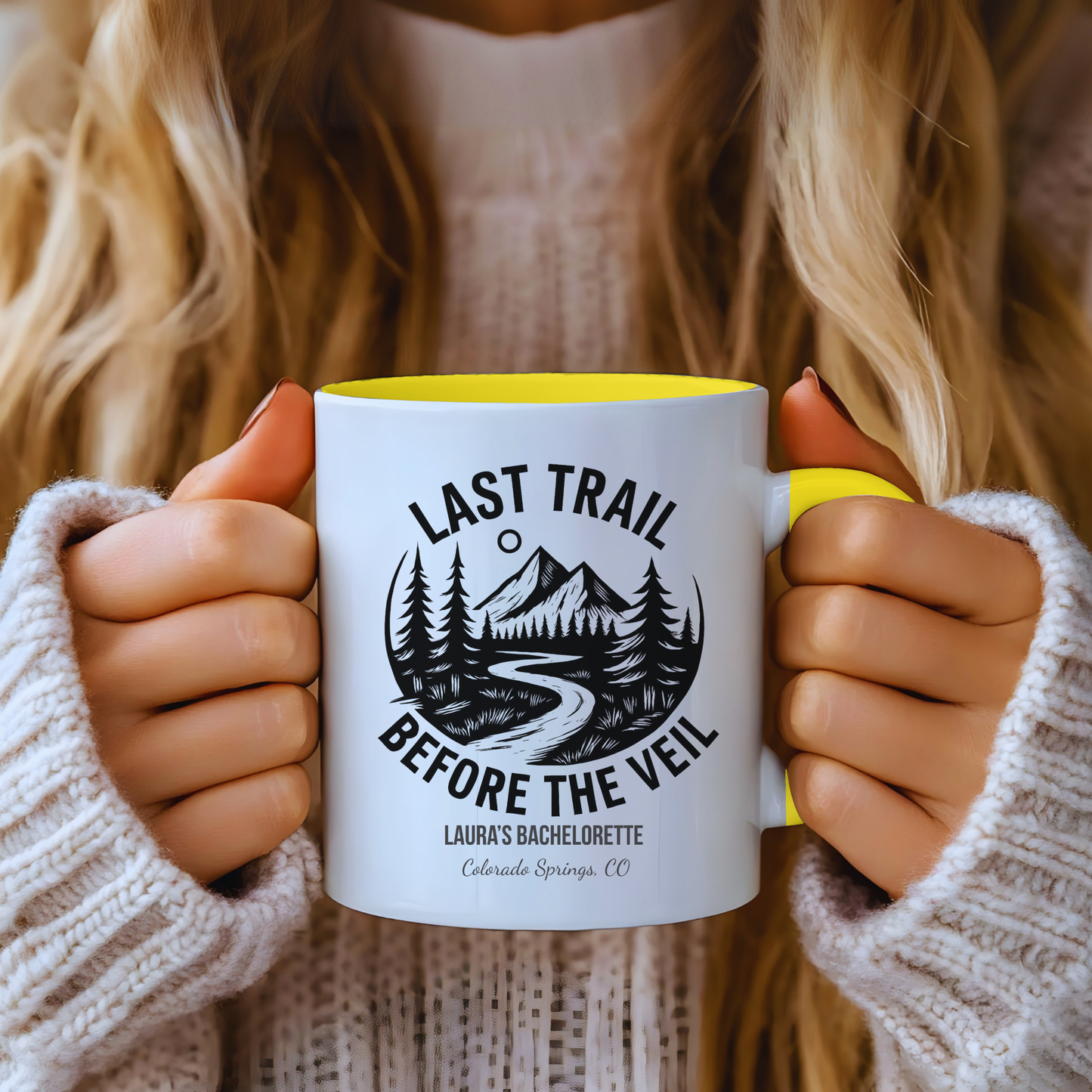 Bachelorette Last Trail Before the Veil Nature-Inspired Accent Coffee Mug - Last Trail Before The Veil, Outdoor Lovers Gift, Camping Decor, Adventure Mug, Hiking Coffee Cup