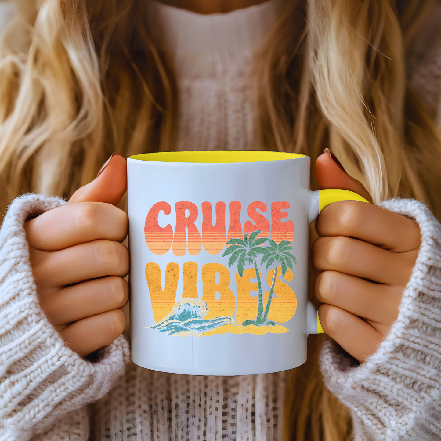 Cruise Vibes Accent Coffee Mug, Cruise Gifts, Royal Caribbean, Disney Cruise Line, Travel Mode, Birthday Cruise Mug