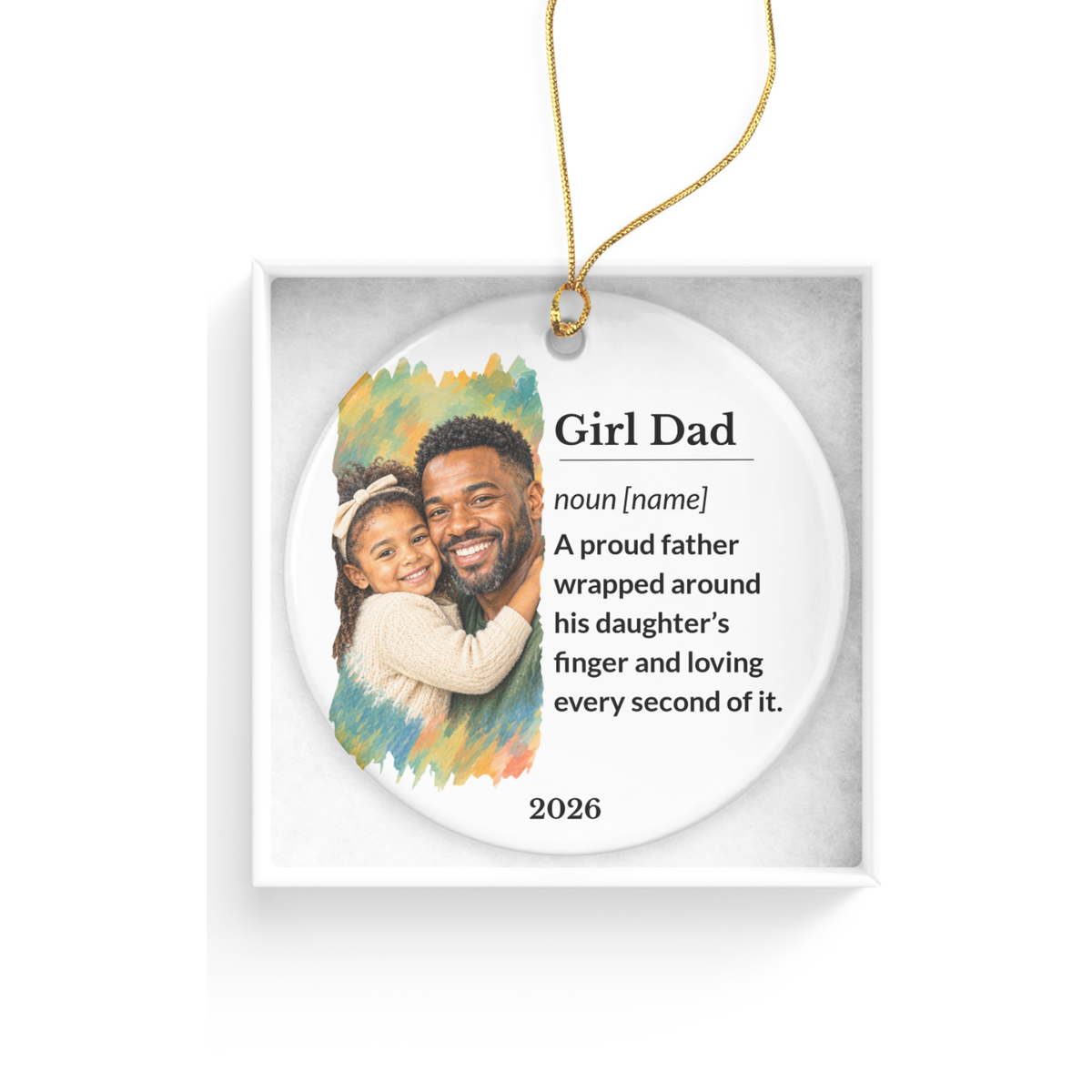 Personalized Boy Dad Ornament, Custom Ornament, Family Ornament, Ceramic Ornament, Stocking Stuffer, Name Ornament, Unique Ornament