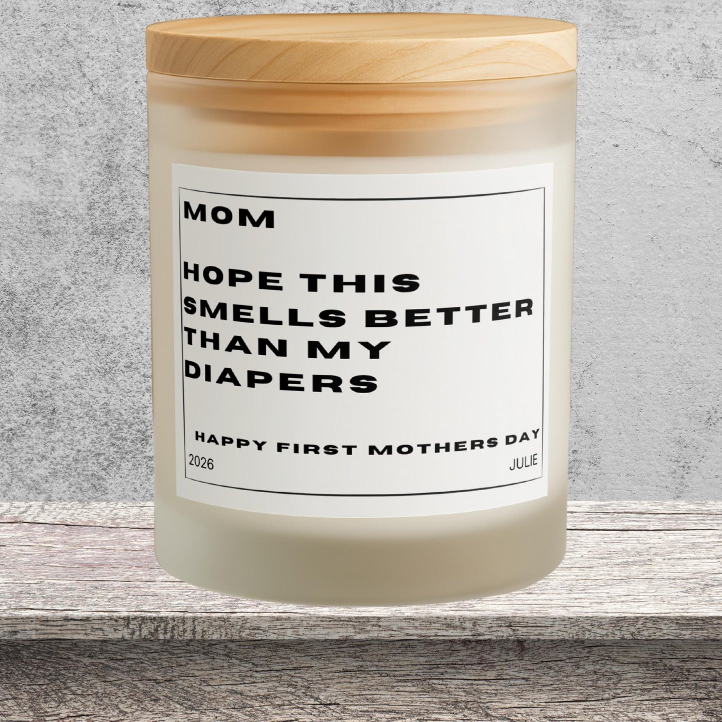 Our First Mother's Day Together Personalized Frosted Candle, Cozy New Mom Keepsake Gift, Custom Frosted Soy Candle, 8 oz