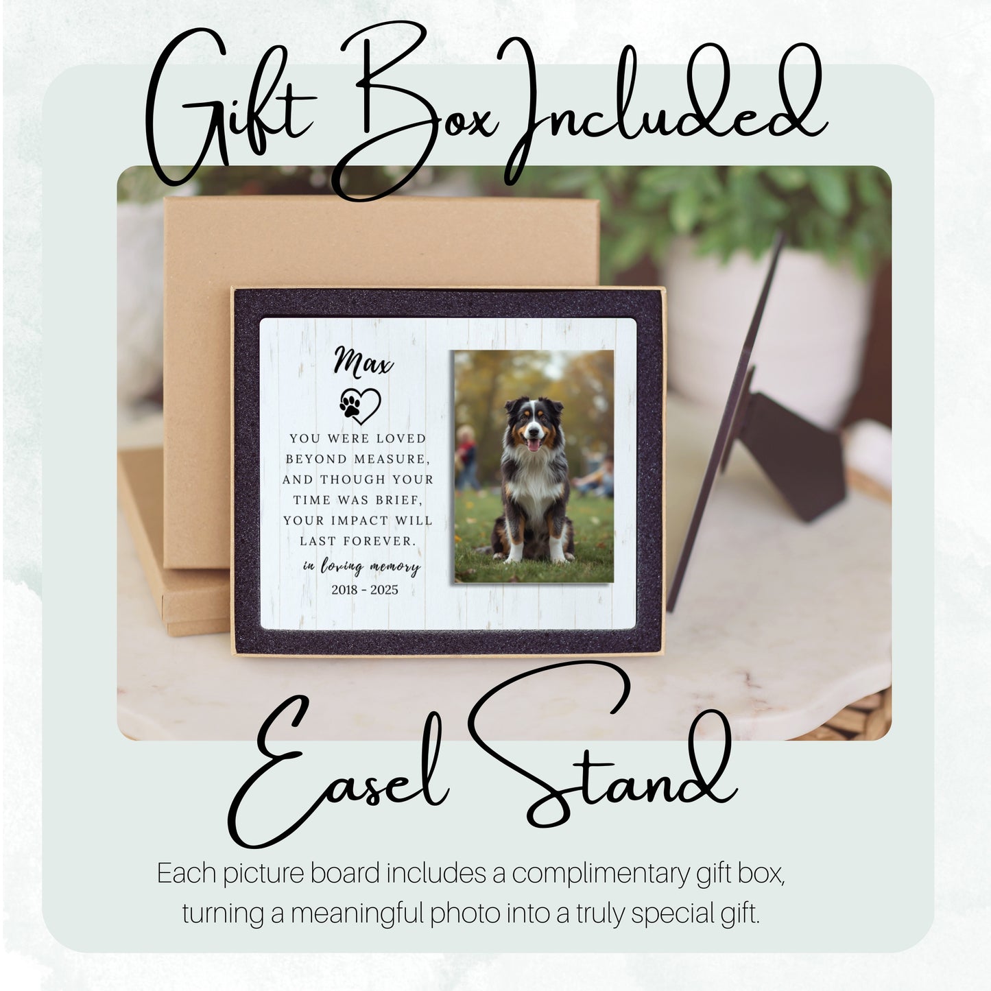 Pet Memorial - Dog Memorial Pet Loss Gifts - Dog Plaque - Vertical