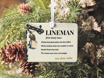 Funny Lineman Gifts: Gifts for Lineman, Humor Ornament Ideas, Ceramic Christmas Stocking Stuffer 2026, Unique Custom Name Gift