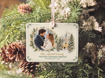 Mr and Mr First Christmas Ornament, Our First Christmas Married 2026, Personalized Gay Wedding Gift, Ceramic Newlywed Keepsake
