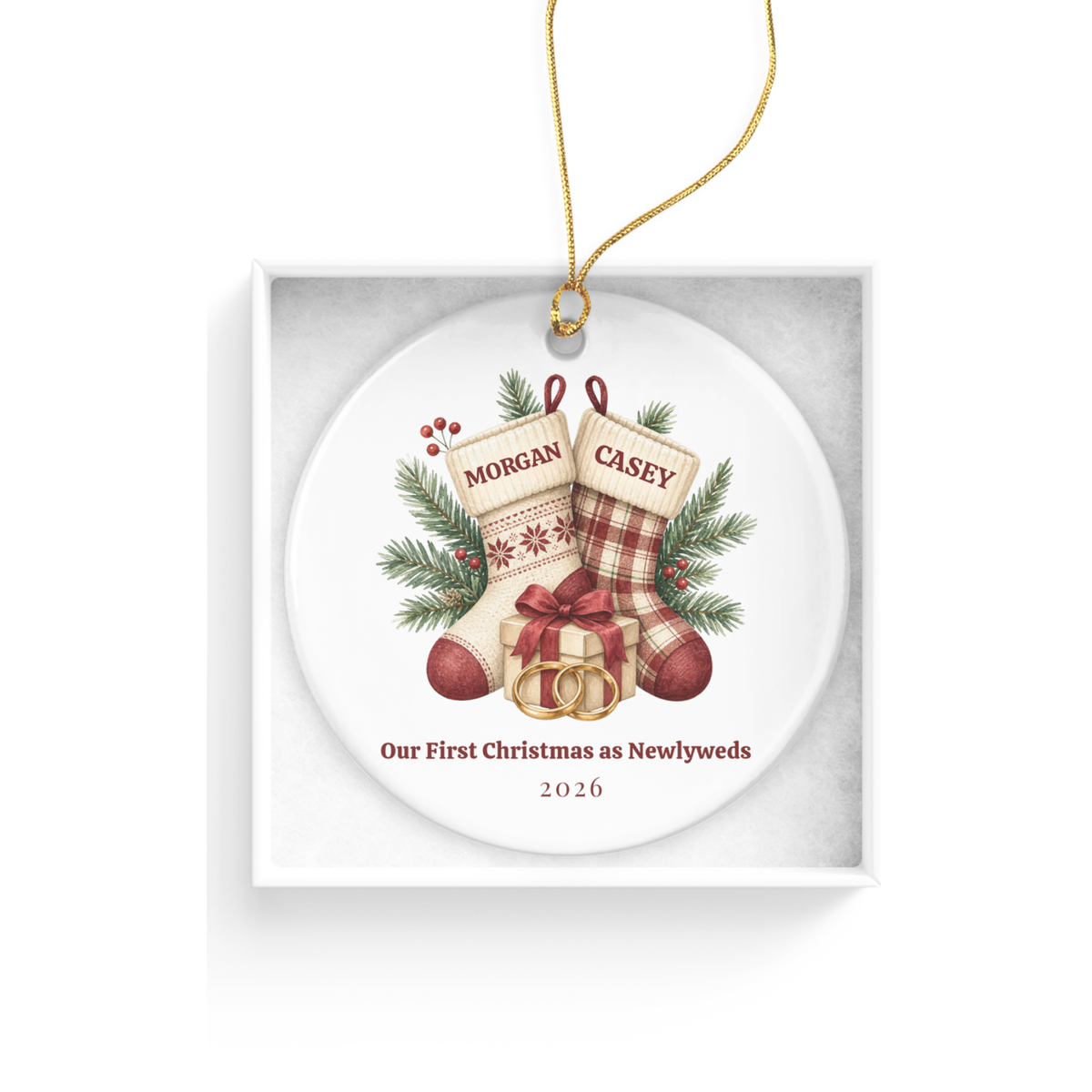 DESIGN A - First Christmas Married ornament