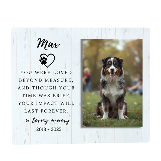 Pet Memorial - Dog Memorial Pet Loss Gifts - Dog Plaque - Horizontal
