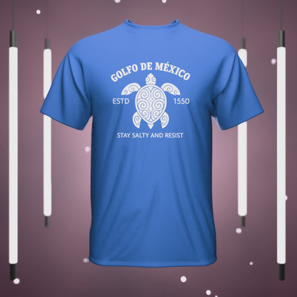 Gulf of Mexico Turtle Cotton Tee, Golfo de Mexico, Stay Salty Shirt, Sea Turtle Shirt, Turtle Shirt, Conversation Starter
