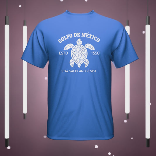 Gulf of Mexico Turtle Cotton Tee, Golfo de Mexico, Stay Salty Shirt, Sea Turtle Shirt, Turtle Shirt, Conversation Starter