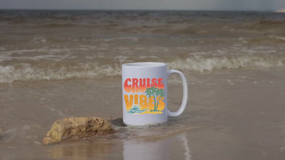 Cruise Vibes Accent Coffee Mug, Cruise Gifts, Royal Caribbean, Disney Cruise Line, Travel Mode, Birthday Cruise Mug