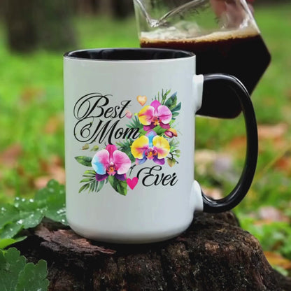 Floral Best Mom Coffee Mug, Vibrant Tea Mug for Mom, Unique Mother's Day Gift, Appreciation Gift for Her