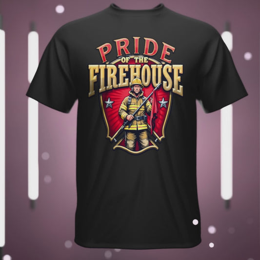 Fireman Shirt Pride of the Firehouse, Firewoman Tee, Firefighter Shirt, First Responder Gift, Fire Rescue, Thin Red Line