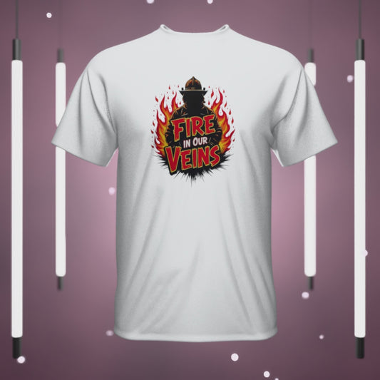 Firefighter Fire in Our Veins TShirt, Firefighter Gift, Firefighting Tee, Thin Red Line, Fireman T-Shirt, Fire Fighting