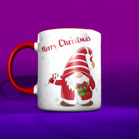 Christmas Gnome Mug, Holiday Gnome Coffee Cup, Candy Cane Mug,